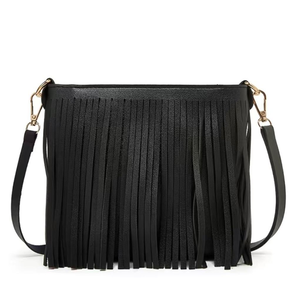 Black fringe purse